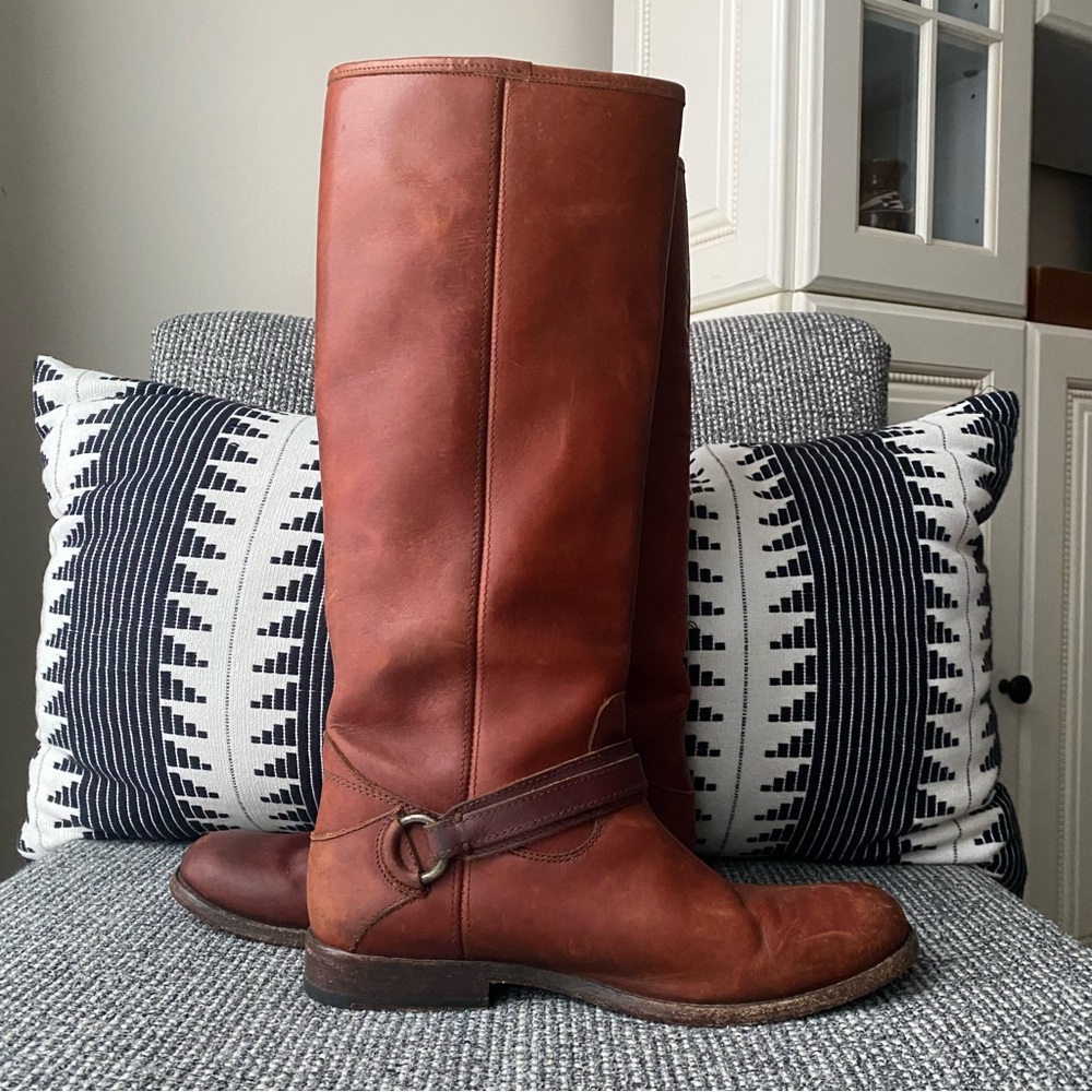 Frye Cognac Harness Tall Riding Boots - Picture 7 of 15